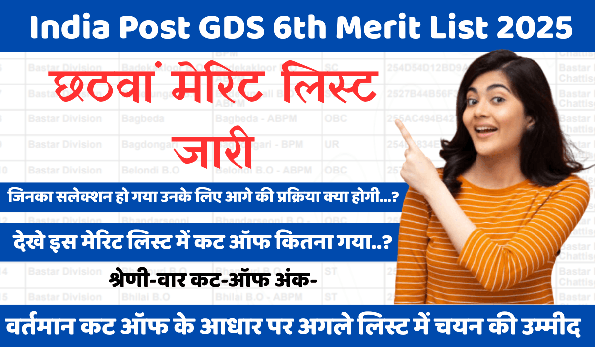 India Post GDS 6th Merit List 2025