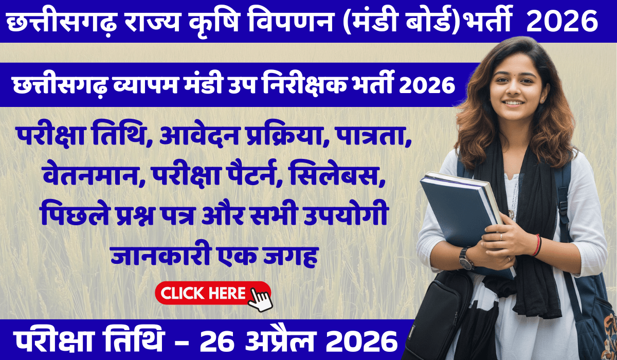 CG Vyapam Mandi Nirikshak Bharti 2026